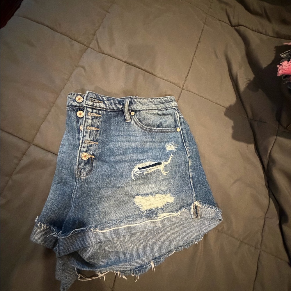 KanCan Blue Distressed Jean Shorts